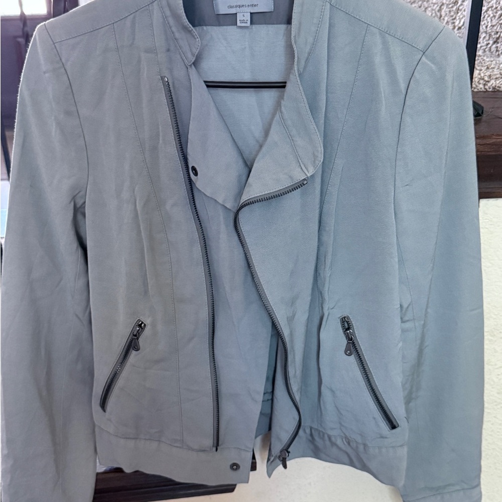 Classiques Entier Light Gray Leather Jacket